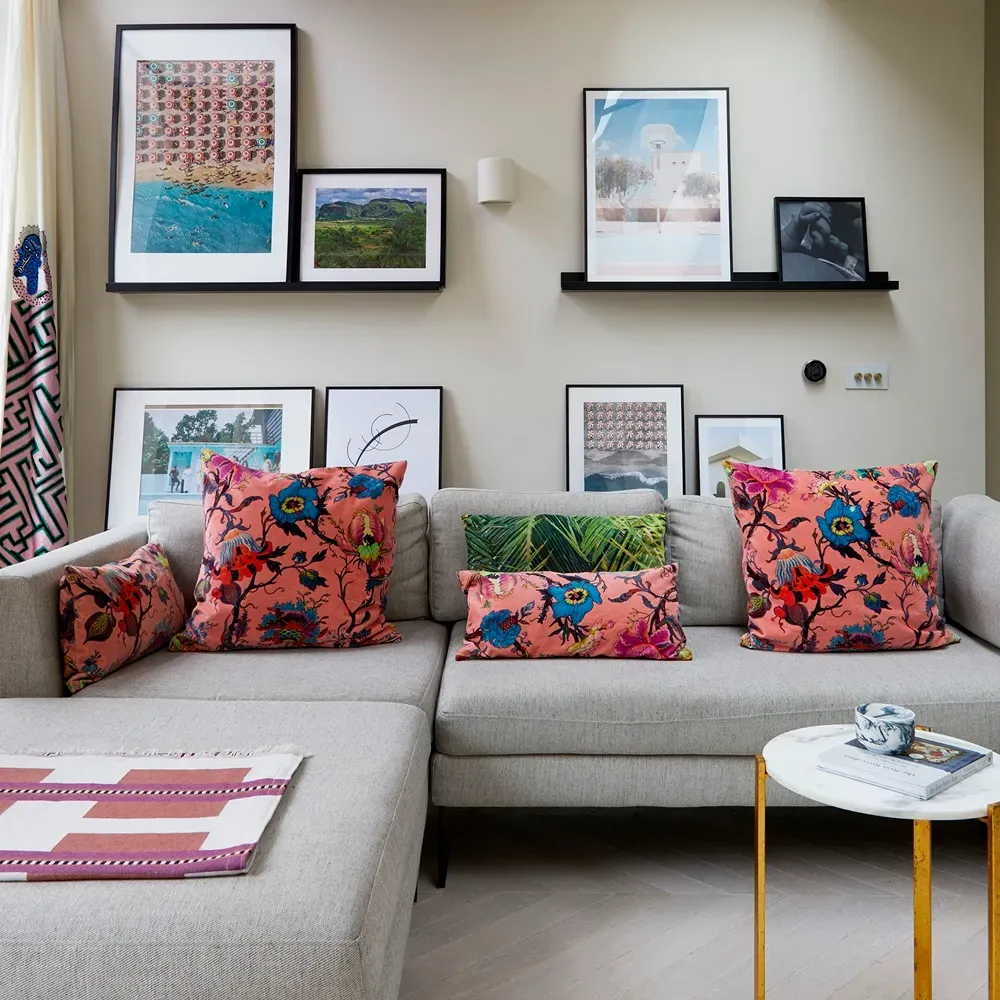 Matching sofa with cushions