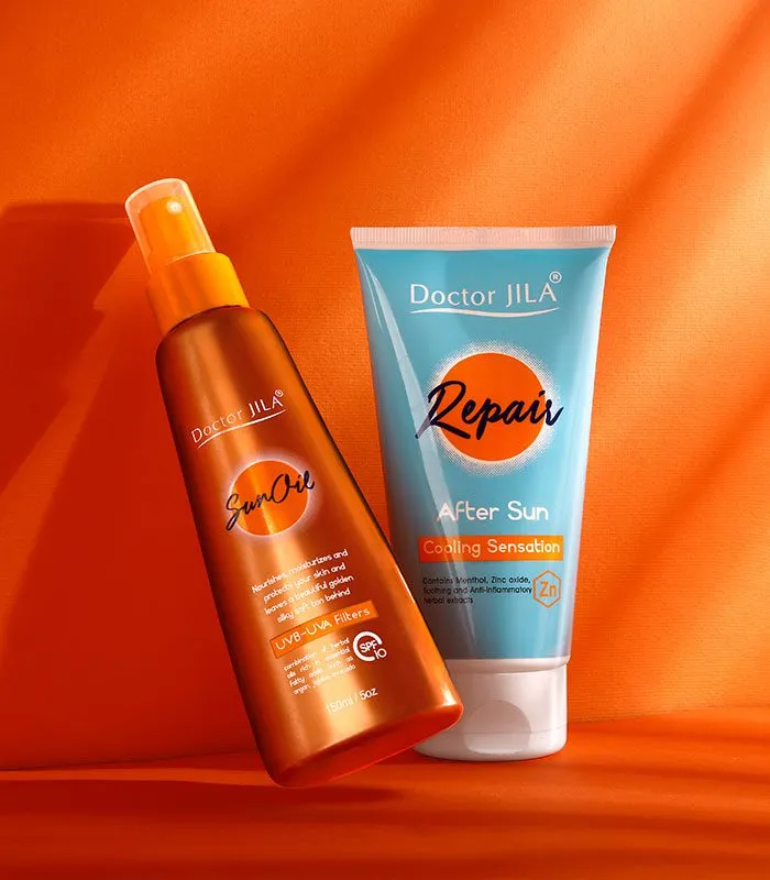 روغن آفتاب و لوسیون ترمیم کننده دکتر ژیلا
