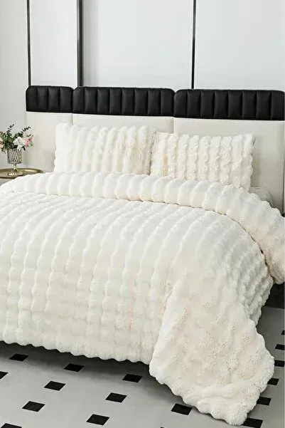 Tavşan Kürk Yatak Örtüsü Seti