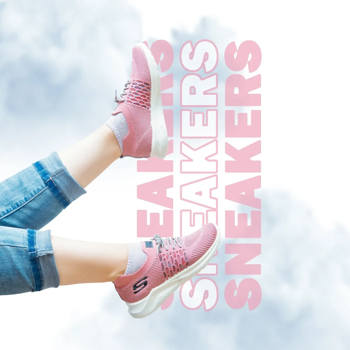 Şık ve rahat pembe kadın spor ayakkabı, günlük kullanım için uygun