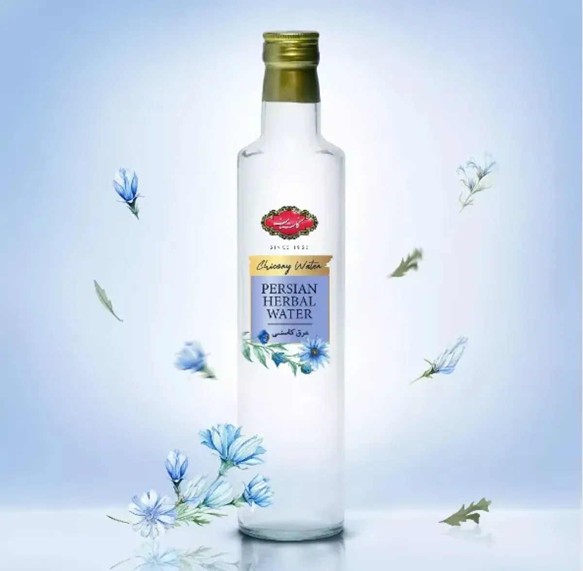 بطری عرق گیاهی گلستان با طراحی شفاف و رایحه گیاهان معطر ایرانی