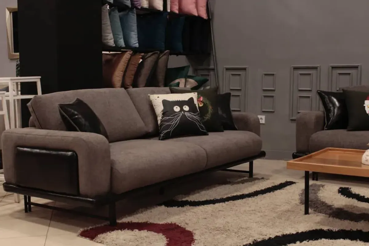 灰色展厅沙发，现代沙发