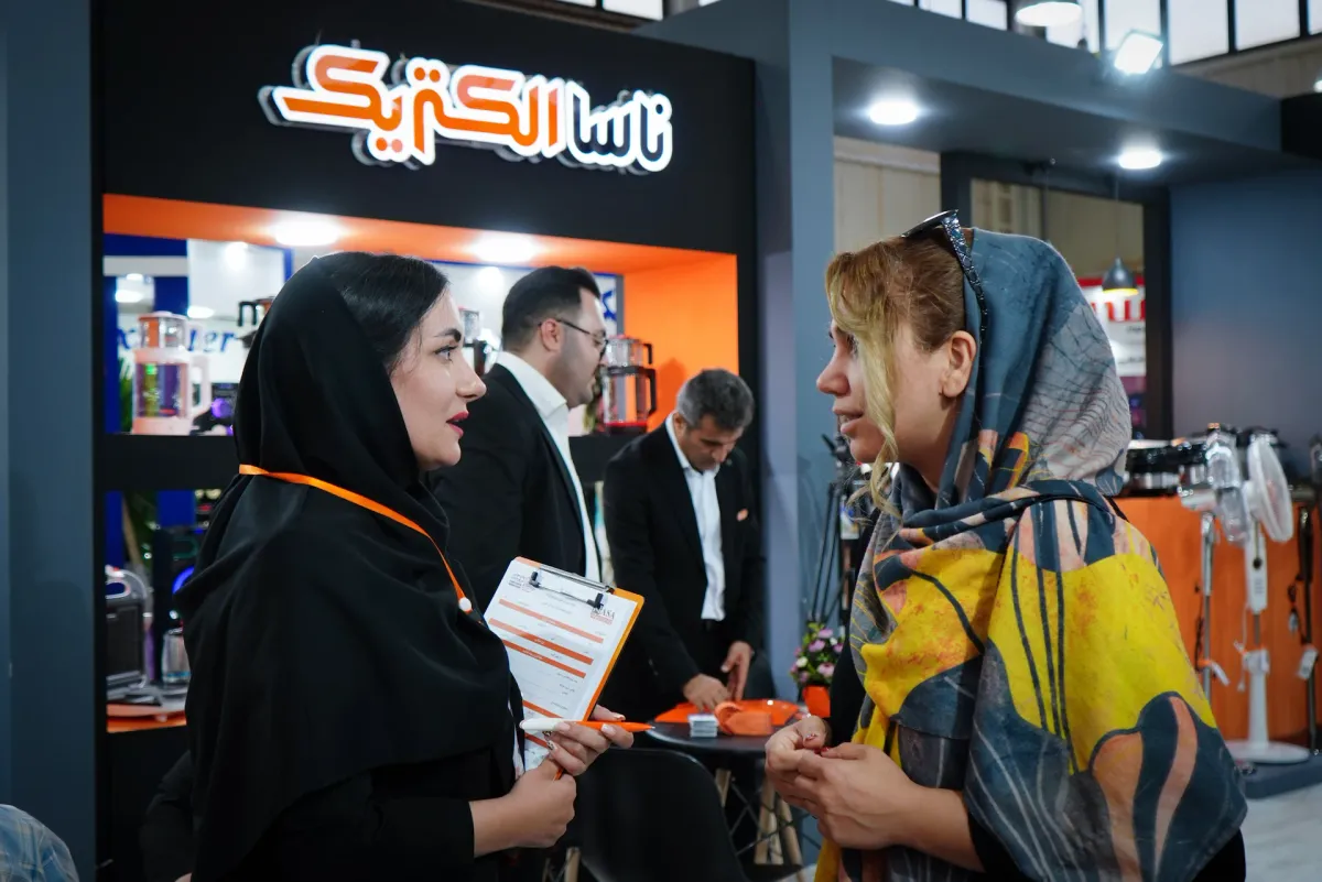 Exhibition of NASA Electric Company products, including household appliances and electrical equipment in Iran.