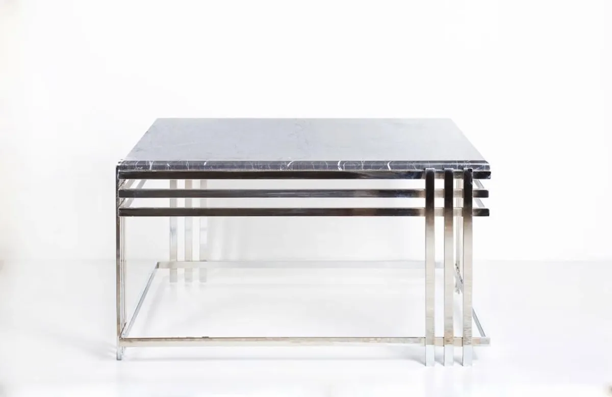 三线坚固高品质钢制咖啡桌