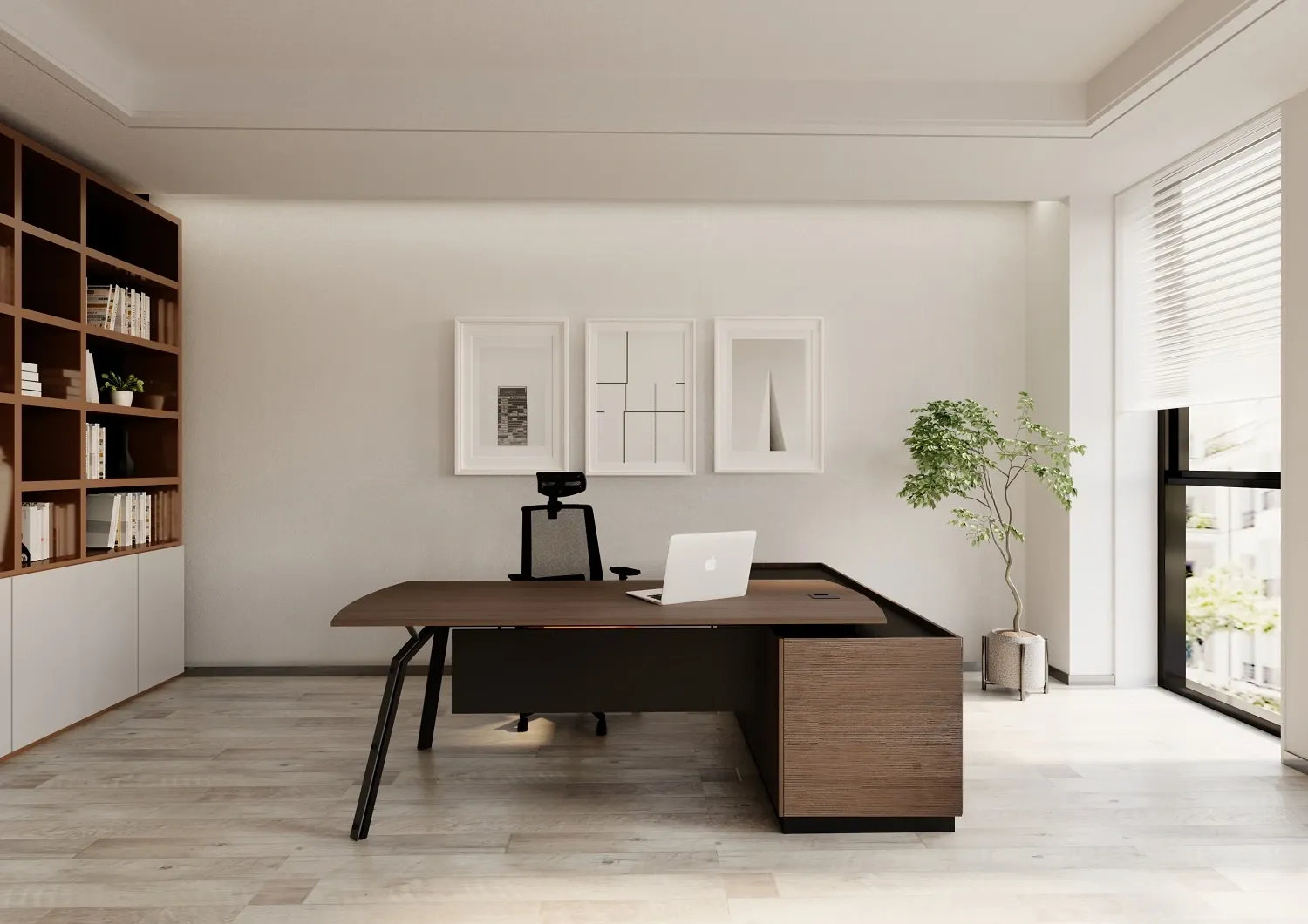 مكتب إداري بقاعدة معدنية